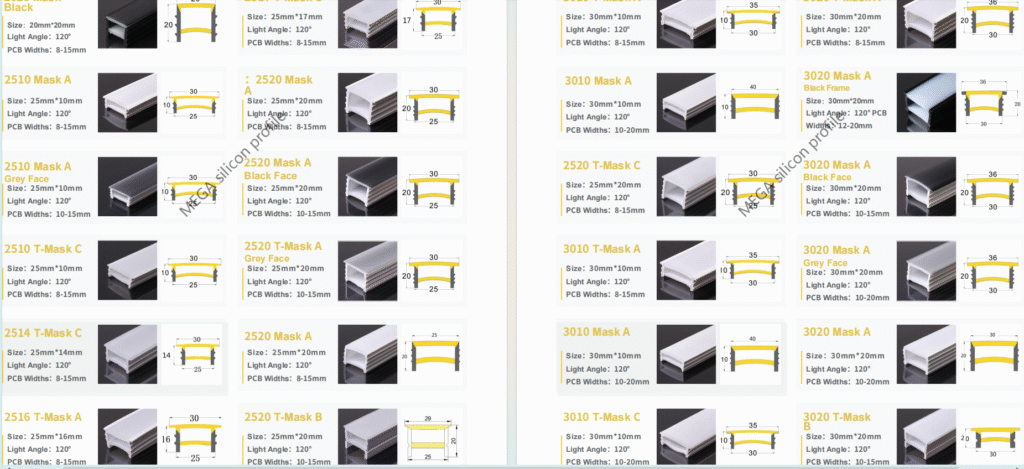 silicone led light channel lights diffuser cover profile from China