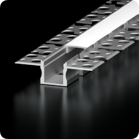 A flexible, low-profile channel for mud-in applications into ceilings and drywall. Designed for shaping into curves and arches from China